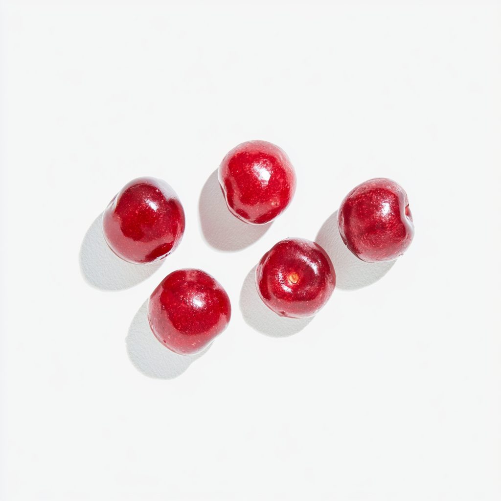 Close-up of ripe turkish tart cherry rich red te
